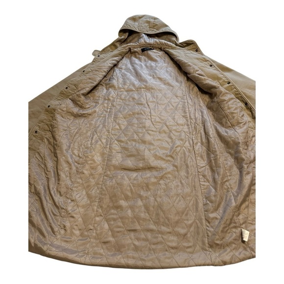 Cotton Duffle Coat With Toggle Buttons Long Length Quilted With Hood Size 8 - Picture 7 of 13